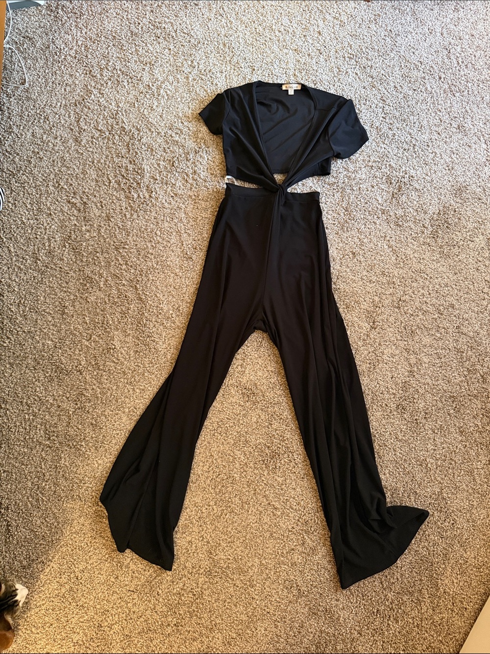 Rolla Coster Black Cutout Wide-Leg Jumpsuit